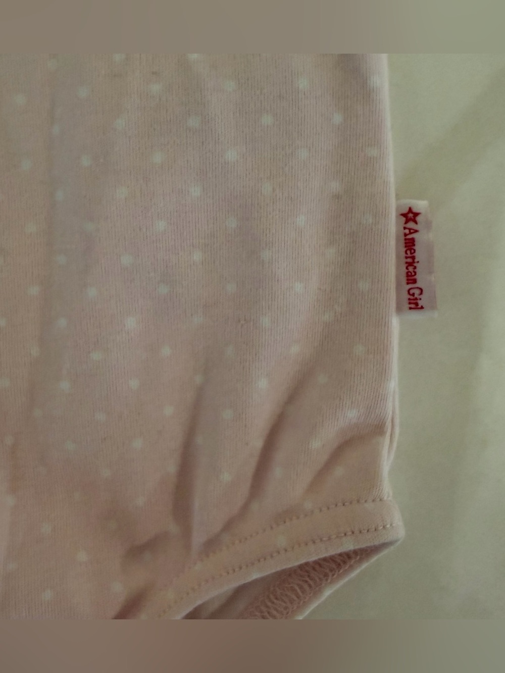 American Girl Bitty Baby Light Pink Polka Dot Leotard with Headband - Picture 3 of 6
